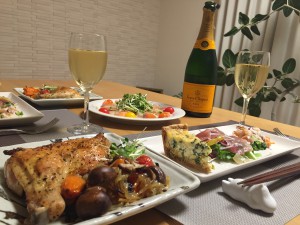 クリスマスは自宅で妻と食事